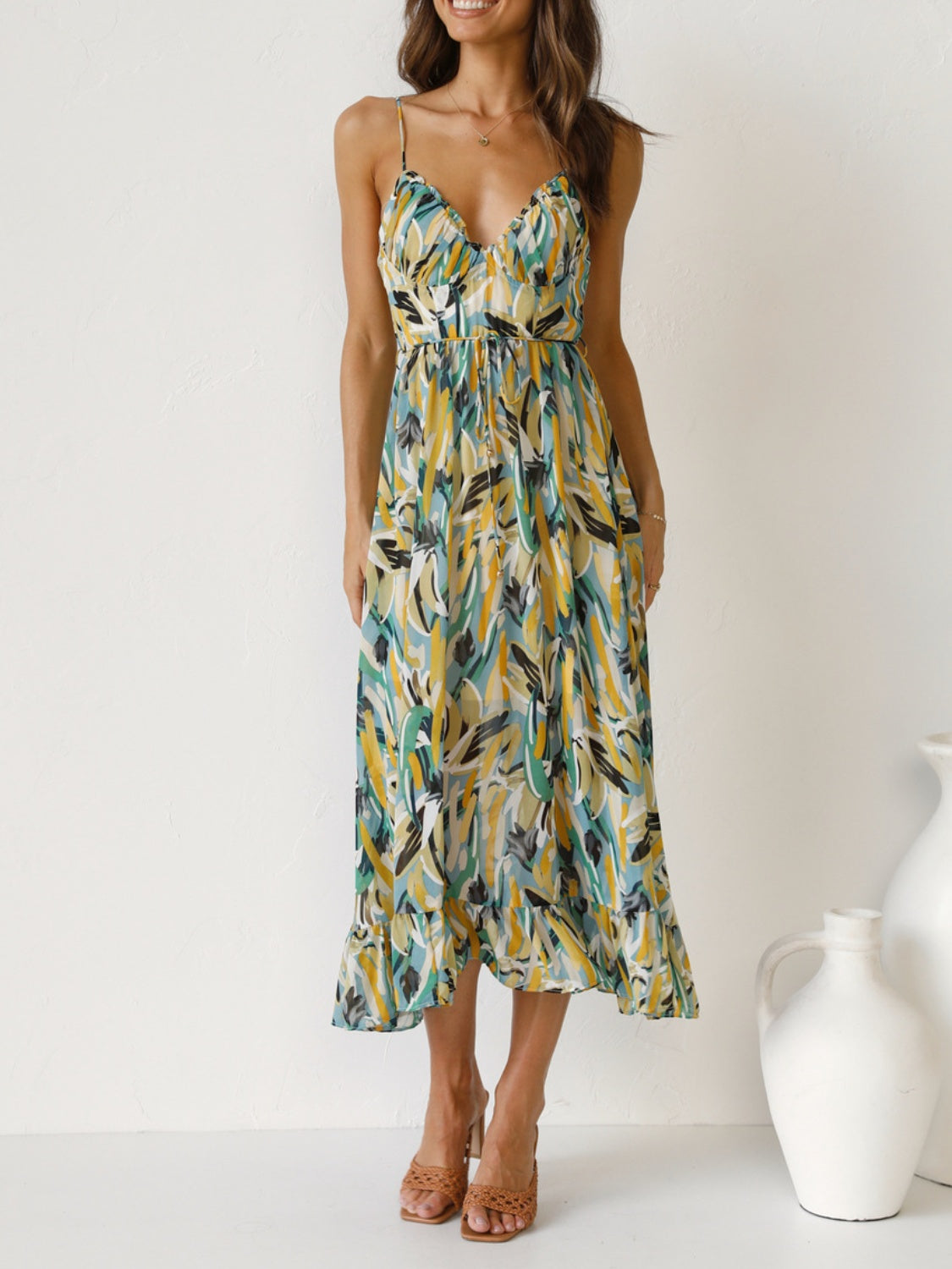 Colorful Cami Midi Dress | Summer Midi Dress | Camisole Sundress