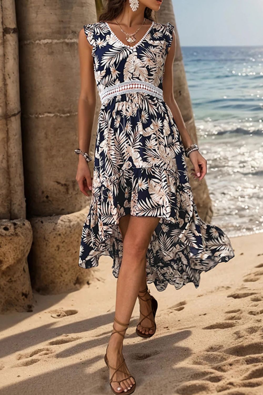 Beach Boho Maxi Dress | High Low Dress