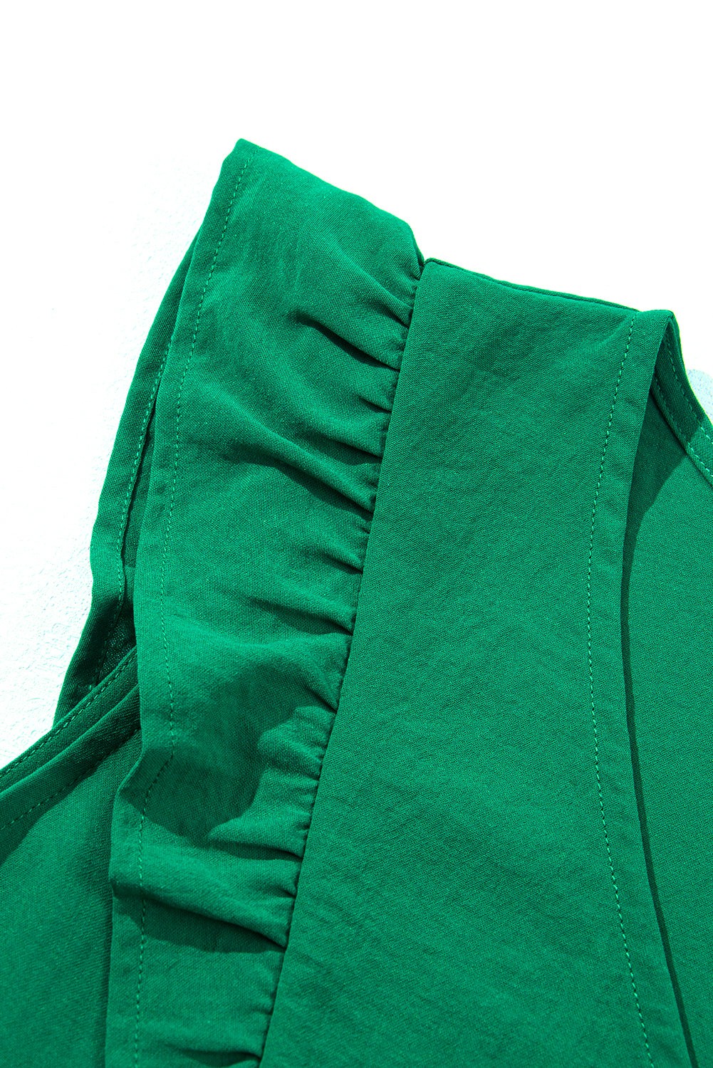 Bright Green Mini Dress with Ruffled Sleeves