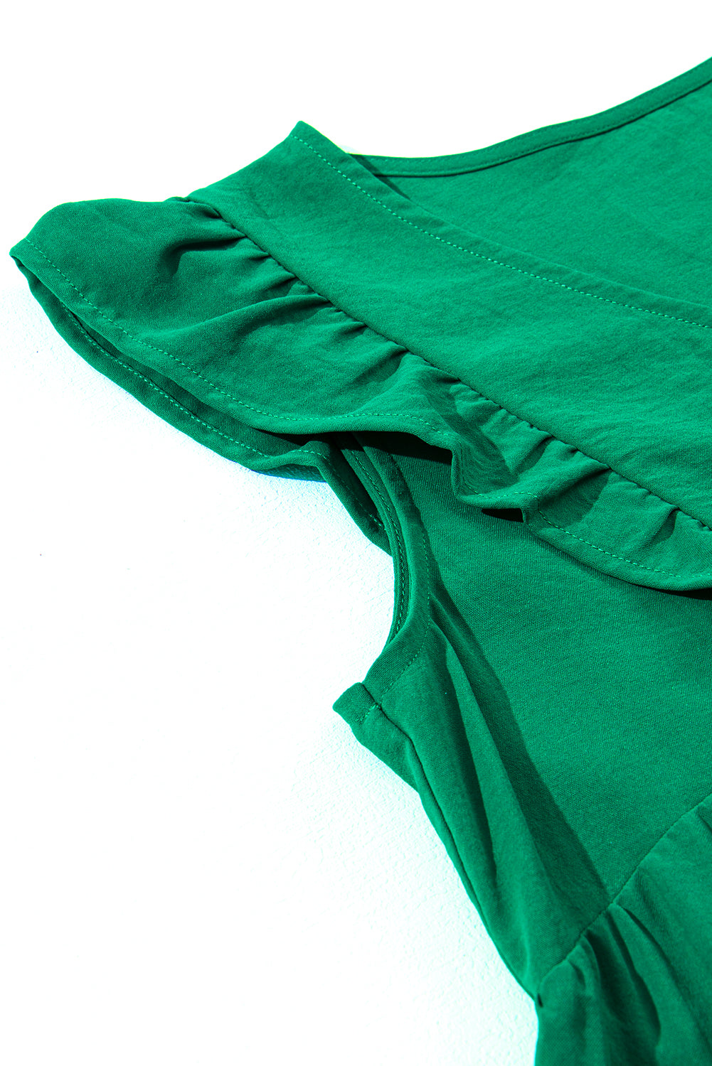 Bright Green Mini Dress with Ruffled Sleeves