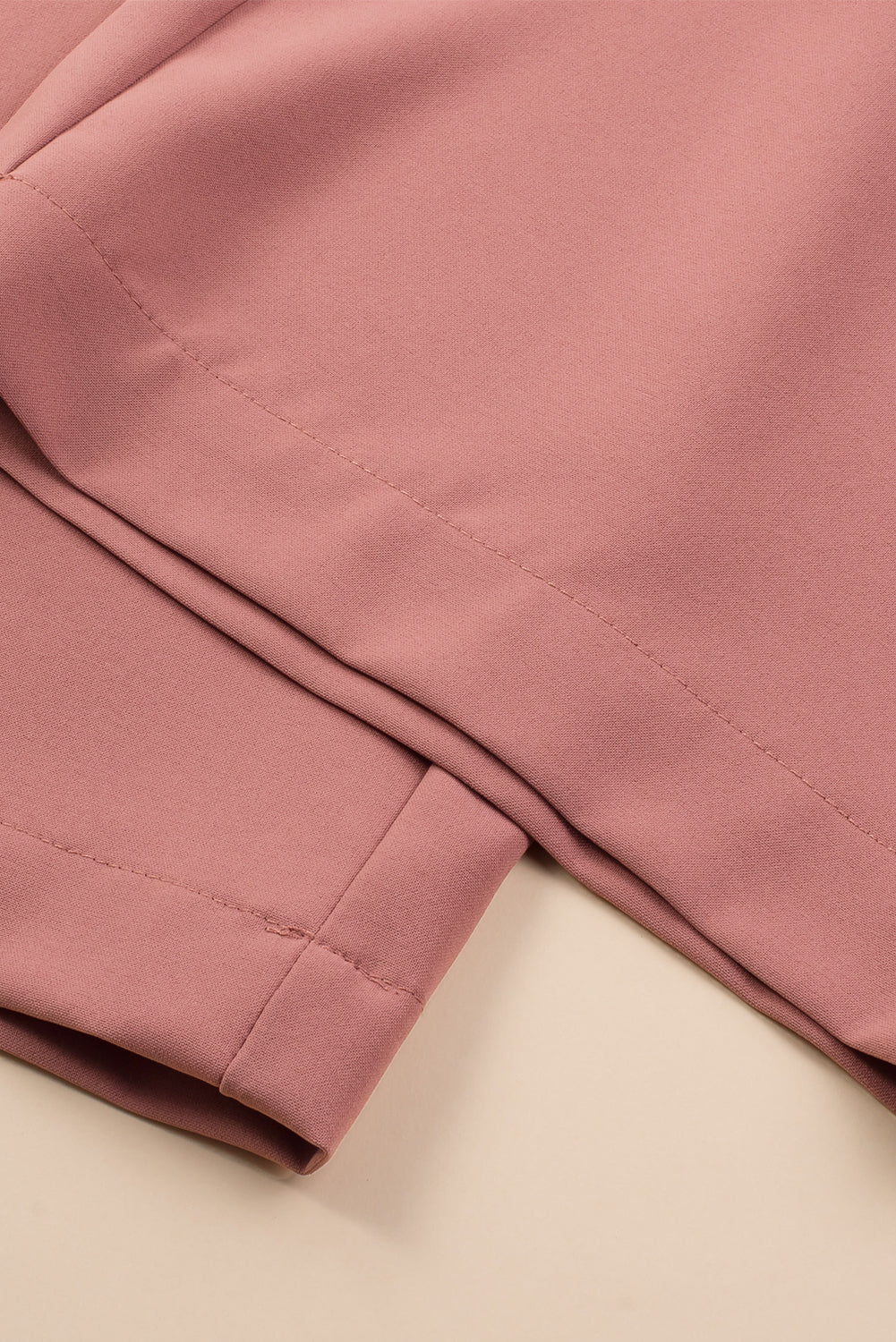 Dusty Pink Asymmetric Shoulder Ruffle Trim Belted Jumpsuit-ECB