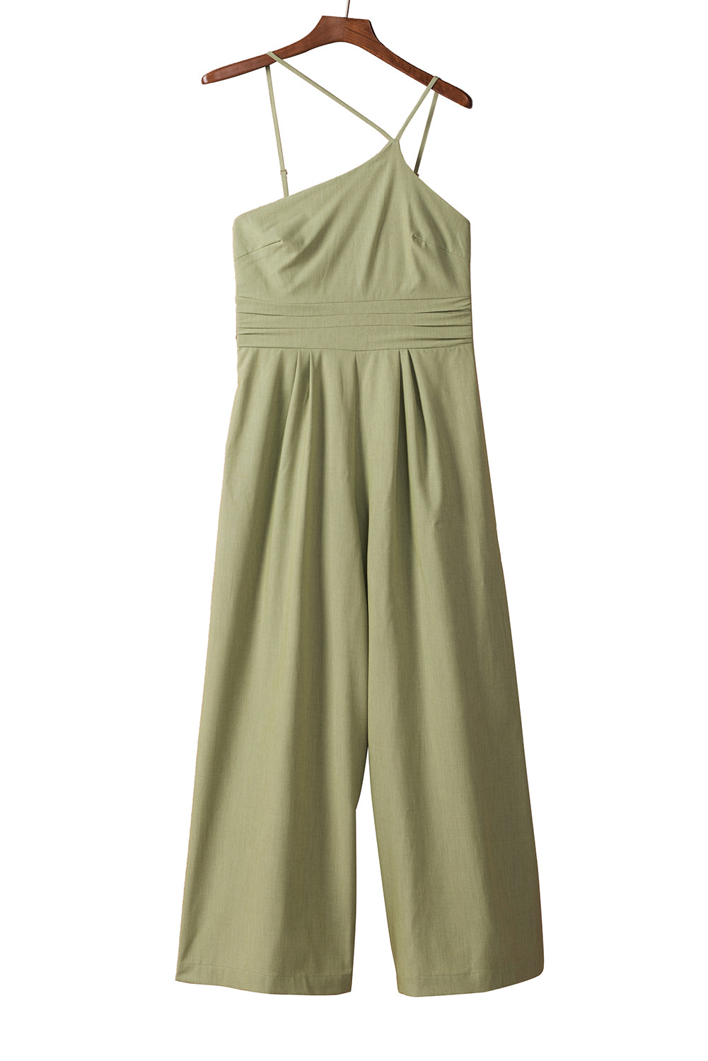 Wholesale Green Casual Asymmetric Thin Straps Wide Leg Jumpsuit