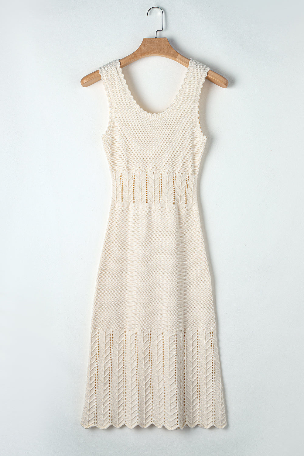 Beige Knit Midi Dress | Boho Midi Dress Sleeveless