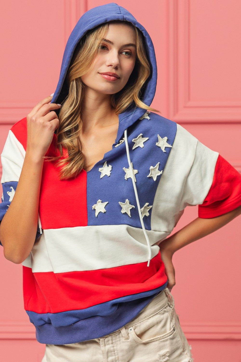 BiBi American Flag Theme Hoodie | Graphic Hoodie Women