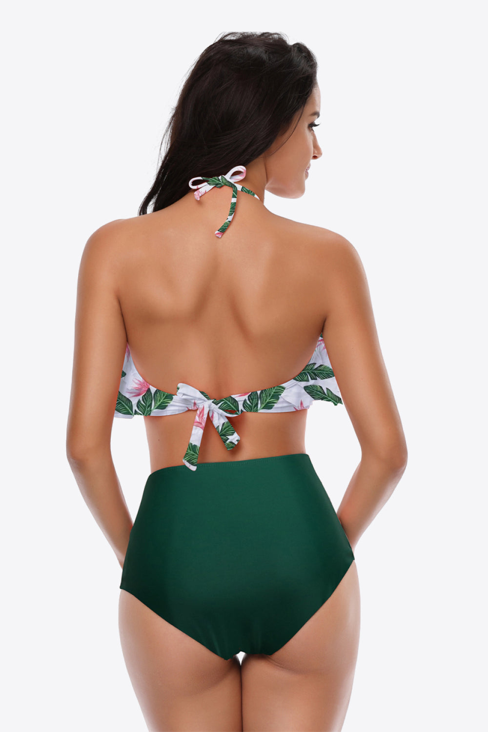 Ruffled Halter Neck Two-Piece Swimsuit