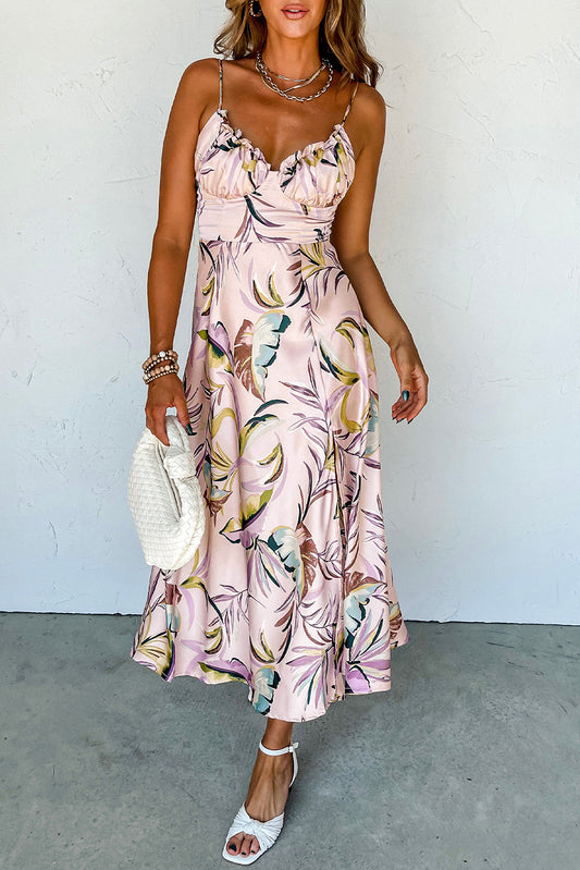 Tropical Print Floral Dress