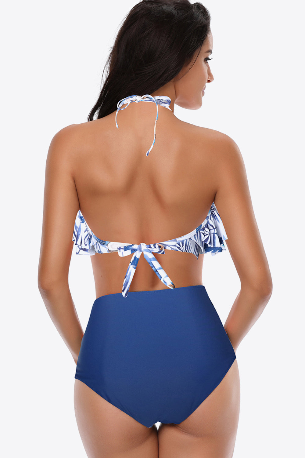 Ruffled Halter Neck Two-Piece Swimsuit