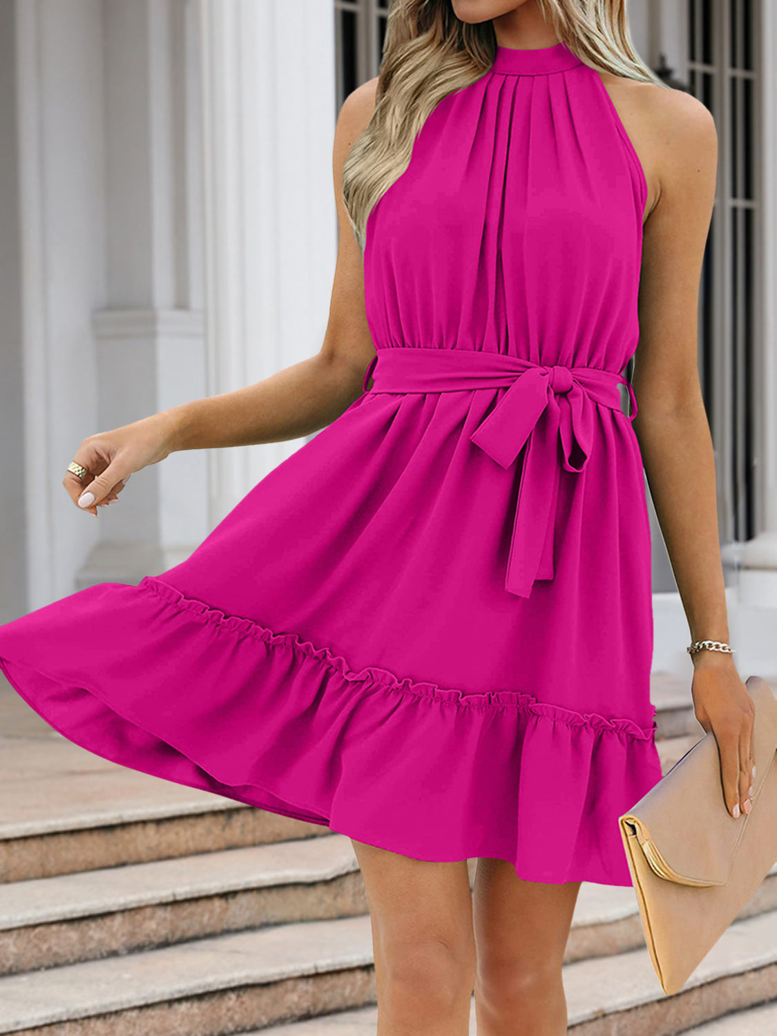 Summer Mini Dress| Grecian Dress| Halter Top Summer Dress