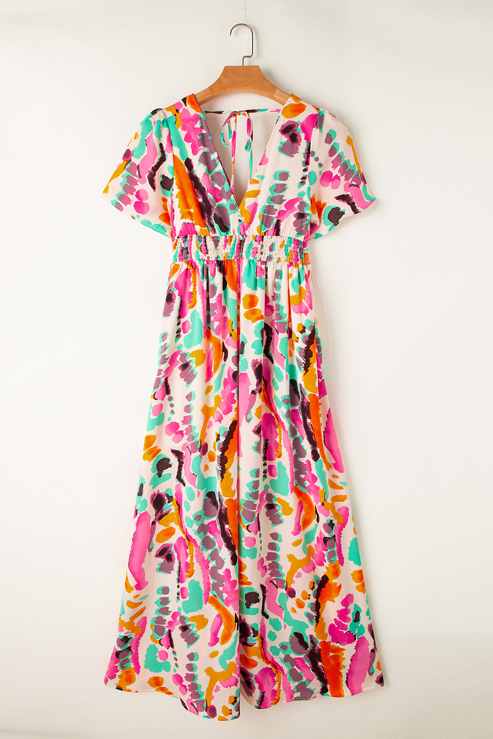 Tie Dye Maxi Dress | Long Pink Maxi Dress with Sleeves