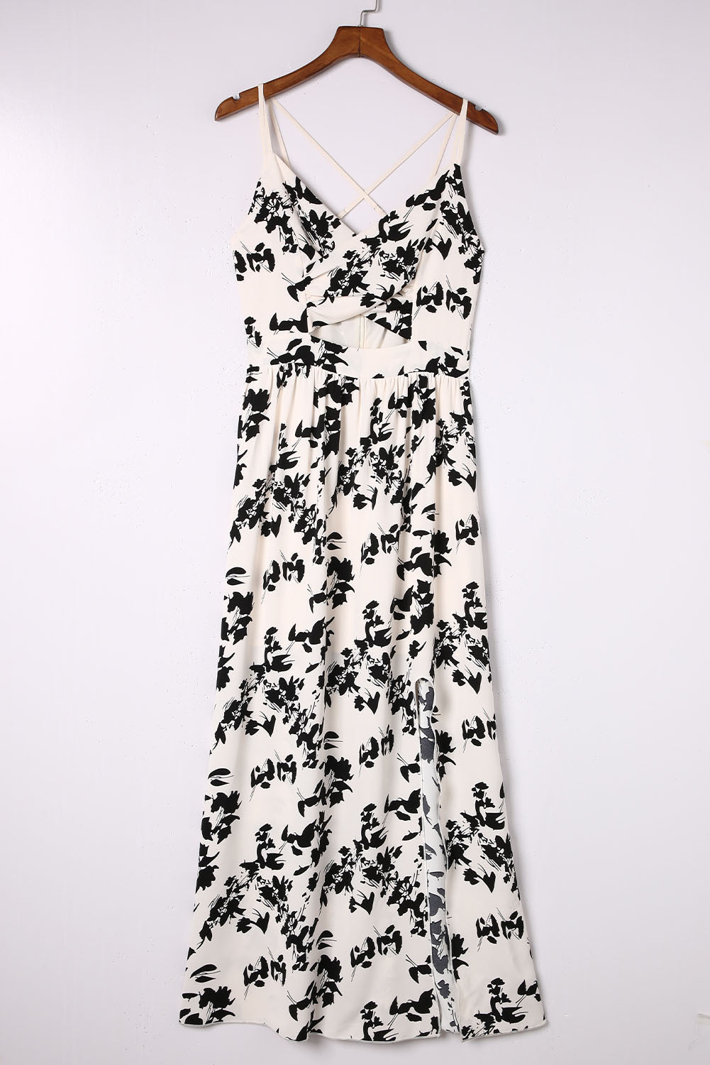 Black & White Cami Maxi Dress with Slit