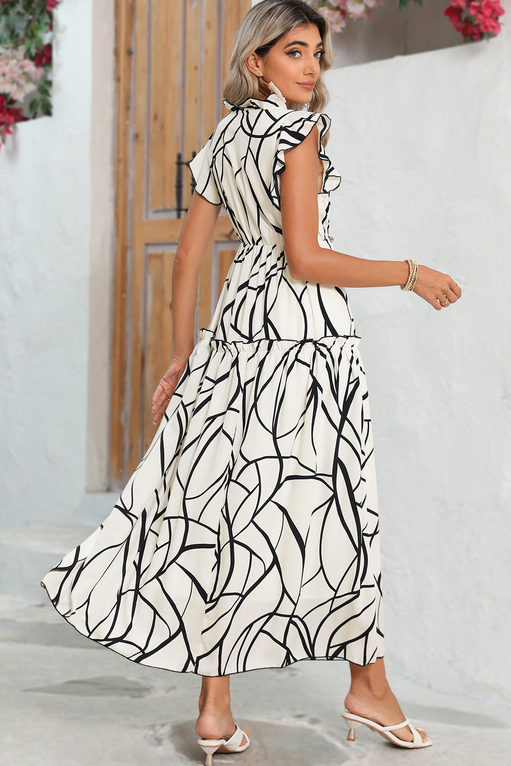 White Flowy Sundress| Long Boho Maxi Summer Dress