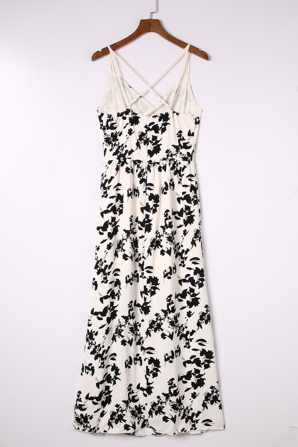 Black & White Cami Maxi Dress with Slit