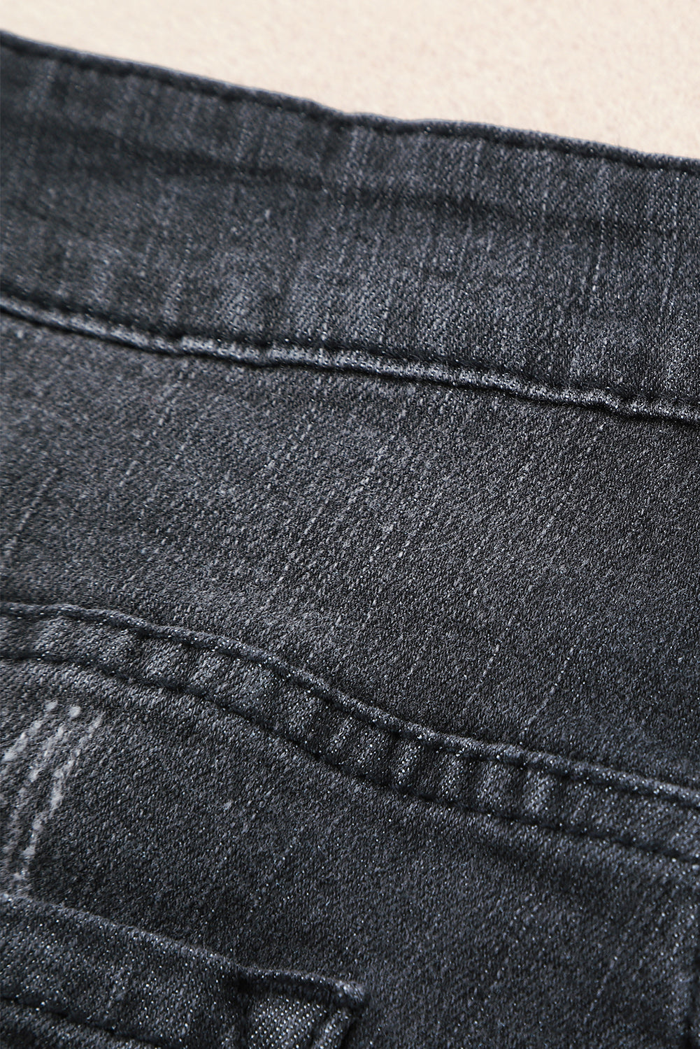 Dark Blue Casual Ripped Rolled Hem Denim Shorts-ECB
